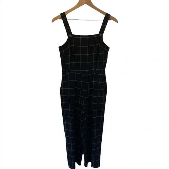 Black plaid Jumpsuit - Picture 2 of 5